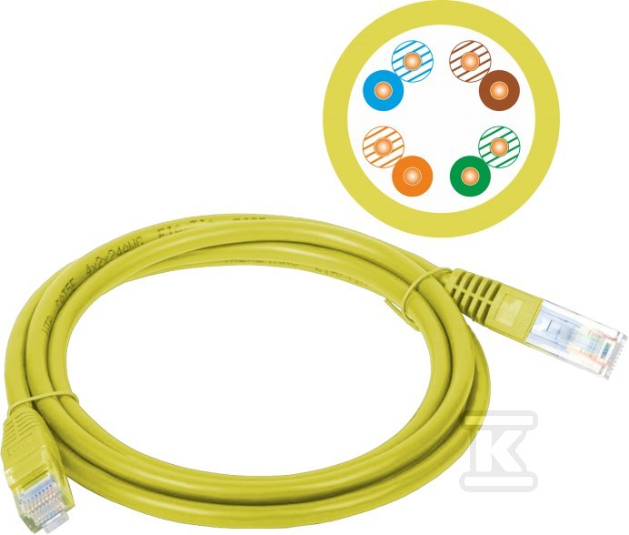 Patch-cord U/UTP cat.5e PVC 0.5m yellow - KKU5ZOL0.5